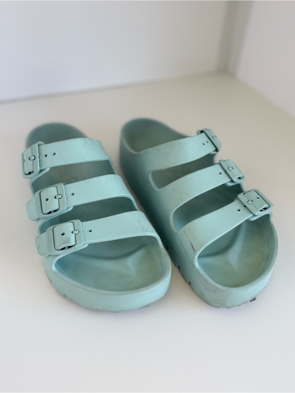 Birkenstock Florida Platform Sandals in Light Aqua